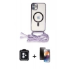 MARSİLYAN™- iPhone 11 Kılıf Eksen Özel Seri - Siyah 3D Antistatik Mat Seramik Nano Ekran Koruyucu + PVD Metal Kamera Lens - MI
