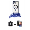 MARSİLYAN™- iPhone 11 Kılıf Eksen Özel Seri - Siyah 3D Antistatik Mat Seramik Nano Ekran Koruyucu + PVD Metal Kamera Lens - YL