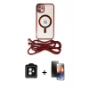 MARSİLYAN™- iPhone 11 Kılıf Eksen Özel Seri - Siyah 3D Antistatik Mat Seramik Nano Ekran Koruyucu + PVD Metal Kamera Lens - YL