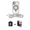 MARSİLYAN™- iPhone 11 Kılıf Eksen Özel Seri - Siyah 3D Antistatik Mat Seramik Nano Ekran Koruyucu + PVD Metal Kamera Lens - YL
