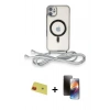 MARSİLYAN™- iPhone 11 Kılıf Eksen Özel Seri - Siyah 3D Antistatik Mat Seramik Nano Ekran Koruyucu + Rainbow Kamera Lens Koruma Cam - KI
