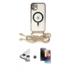 MARSİLYAN™- iPhone 11 Kılıf Eksen Özel Seri - Siyah 3D Antistatik Mat Seramik Nano Ekran Koruyucu + Raze Metal Kamera Lens - GS