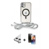 MARSİLYAN™- iPhone 11 Kılıf Eksen Özel Seri - Siyah 3D Antistatik Mat Seramik Nano Ekran Koruyucu + Raze Metal Kamera Lens - GS