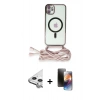 MARSİLYAN™- iPhone 11 Kılıf Eksen Özel Seri - Siyah 3D Antistatik Mat Seramik Nano Ekran Koruyucu + Raze Metal Kamera Lens - GS