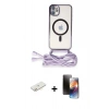 MARSİLYAN™- iPhone 11 Kılıf Eksen Özel Seri - Siyah 3D Antistatik Mat Seramik Nano Ekran Koruyucu + Renkli Kamera Lens Koruma Cam - SI