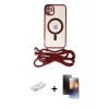 MARSİLYAN™- iPhone 11 Kılıf Eksen Özel Seri - Siyah 3D Antistatik Mat Seramik Nano Ekran Koruyucu + Renkli Kamera Lens Koruma Cam - SI