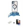 MARSİLYAN™- iPhone 11 Kılıf Eksen Özel Seri - Siyah 3D Antistatik Mat Seramik Nano Ekran Koruyucu + Renkli Kamera Lens Koruma Cam - SI