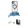 MARSİLYAN™- iPhone 11 Kılıf Eksen Özel Seri - Siyah 3D Antistatik Mat Seramik Nano Ekran Koruyucu + Renkli Kamera Lens Koruma Cam - SI