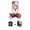 MARSİLYAN™- iPhone 11 Kılıf Eksen Özel Seri - Siyah 3D Antistatik Mat Seramik Nano Ekran Koruyucu + Siyah PVD Metal Kamera Lens