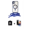 MARSİLYAN™- iPhone 11 Kılıf Eksen Özel Seri - Siyah 3D Antistatik Mat Seramik Nano Ekran Koruyucu + PVD Metal Kamera Lens - TU