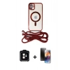 MARSİLYAN™- iPhone 11 Kılıf Eksen Özel Seri - Siyah 3D Antistatik Mat Seramik Nano Ekran Koruyucu + PVD Metal Kamera Lens - TU