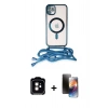 MARSİLYAN™- iPhone 11 Kılıf Eksen Özel Seri - Siyah 3D Antistatik Mat Seramik Nano Ekran Koruyucu + PVD Metal Kamera Lens - TU