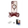 MARSİLYAN™- iPhone 11 Kılıf Eksen Özel Seri - Siyah 3D Antistatik Mat Seramik Nano Ekran Koruyucu + Yeşil Renkli Kamera Lens Koruma Cam