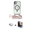MARSİLYAN™- iPhone 11 Kılıf Eksen Özel Seri - Siyah 3D Antistatik Mat Seramik Nano Ekran Koruyucu + Yeşil Pers Alüminyum Kamera Lens