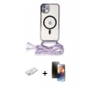 MARSİLYAN™- iPhone 11 Kılıf Eksen Özel Seri - Siyah 3D Antistatik Mat Seramik Nano Ekran Koruyucu + Yeşil Renkli Kamera Lens Koruma Cam