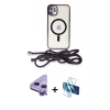 MARSİLYAN™- iPhone 11 Kılıf Eksen Özel Seri - Siyah 3D Antistatik Seramik Nano Ekran Koruyucu + Raze Metal Kamera Lens - MR