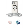 MARSİLYAN™- iPhone 11 Kılıf Eksen Özel Seri - Siyah 3D Antistatik Seramik Nano Ekran Koruyucu + Pers Alüminyum Kamera Lens - KI