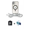 MARSİLYAN™- iPhone 11 Kılıf Eksen Özel Seri - Siyah 3D Antistatik Seramik Nano Ekran Koruyucu + PVD Metal Kamera Lens - YL