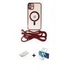 MARSİLYAN™- iPhone 11 Kılıf Eksen Özel Seri - Siyah 3D Antistatik Seramik Nano Ekran Koruyucu + Renkli Kamera Lens Koruma Cam - SI