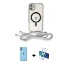 MARSİLYAN™- iPhone 11 Kılıf Eksen Özel Seri - Siyah 3D Antistatik Seramik Nano Ekran Koruyucu + Neon Fosforlu Kamera Lens - TU