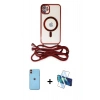 MARSİLYAN™- iPhone 11 Kılıf Eksen Özel Seri - Siyah 3D Antistatik Seramik Nano Ekran Koruyucu + Neon Fosforlu Kamera Lens - TU