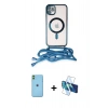 MARSİLYAN™- iPhone 11 Kılıf Eksen Özel Seri - Siyah 3D Antistatik Seramik Nano Ekran Koruyucu + Neon Fosforlu Kamera Lens - YL