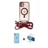 MARSİLYAN™- iPhone 11 Kılıf Eksen Özel Seri - Siyah 3D Antistatik Seramik Nano Ekran Koruyucu + Neon Fosforlu Kamera Lens - YL