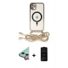 MARSİLYAN™- iPhone 11 Kılıf Eksen Özel Seri - Siyah 6D Antistatik Mat Seramik Hayalet Nano Ekran Koruyucu + Raze Metal Kamera Lens - KI