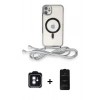 MARSİLYAN™- iPhone 11 Kılıf Eksen Özel Seri - Siyah 6D Antistatik Mat Seramik Hayalet Nano Ekran Koruyucu + PVD Metal Kamera Lens - MI