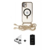 MARSİLYAN™- iPhone 11 Kılıf Eksen Özel Seri - Siyah 6D Antistatik Mat Seramik Hayalet Nano Ekran Koruyucu + Raze Metal Kamera Lens - GS