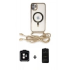 MARSİLYAN™- iPhone 11 Kılıf Eksen Özel Seri - Siyah 6D Antistatik Mat Seramik Hayalet Nano Ekran Koruyucu + PVD Metal Kamera Lens - TU
