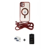 MARSİLYAN™- iPhone 11 Kılıf Eksen Özel Seri - Siyah 6D Antistatik Mat Seramik Hayalet Nano Ekran Koruyucu + Lacivert Pers Alüminyum Kamera Lens
