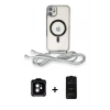 MARSİLYAN™- iPhone 11 Kılıf Eksen Özel Seri - Siyah 6D Antistatik Mat Seramik Hayalet Nano Ekran Koruyucu + PVD Metal Kamera Lens - TU