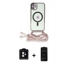 MARSİLYAN™- iPhone 11 Kılıf Eksen Özel Seri - Siyah 6D Antistatik Mat Seramik Hayalet Nano Ekran Koruyucu + PVD Metal Kamera Lens - TU