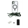 MARSİLYAN™- iPhone 11 Kılıf Eksen Özel Seri - Siyah 6D Antistatik Mat Seramik Hayalet Nano Ekran Koruyucu + Renkli Kamera Lens Koruma Cam - TU