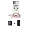 MARSİLYAN™- iPhone 11 Kılıf Eksen Özel Seri - Siyah 6D Antistatik Mat Seramik Hayalet Nano Ekran Koruyucu + PVD Metal Kamera Lens - MI