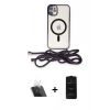 MARSİLYAN™- iPhone 11 Kılıf Eksen Özel Seri - Siyah 6D Antistatik Mat Seramik Hayalet Nano Ekran Koruyucu + Kamera Lens Koruma Cam - SF