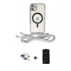 MARSİLYAN™- iPhone 11 Kılıf Eksen Özel Seri - Siyah 6D Antistatik Mat Seramik Hayalet Nano Ekran Koruyucu + Lacivert Pers Alüminyum Kamera Lens