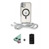 MARSİLYAN™- iPhone 11 Kılıf Eksen Özel Seri - Siyah 6D Antistatik Mat Seramik Hayalet Nano Ekran Koruyucu + Raze Metal Kamera Lens - KI
