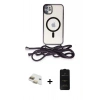 MARSİLYAN™- iPhone 11 Kılıf Eksen Özel Seri - Siyah 6D Antistatik Mat Seramik Hayalet Nano Ekran Koruyucu + Pers Alüminyum Kamera Lens - GD