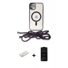 MARSİLYAN™- iPhone 11 Kılıf Eksen Özel Seri - Siyah 6D Antistatik Mat Seramik Hayalet Nano Ekran Koruyucu + Renkli Kamera Lens Koruma Cam - TU