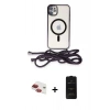 MARSİLYAN™- iPhone 11 Kılıf Eksen Özel Seri - Siyah 6D Antistatik Mat Seramik Hayalet Nano Ekran Koruyucu + Pers Alüminyum Kamera Lens - KI