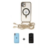 MARSİLYAN™- iPhone 11 Kılıf Eksen Özel Seri - Siyah 6D Antistatik Mat Seramik Hayalet Nano Ekran Koruyucu + Neon Fosforlu Kamera Lens - TU
