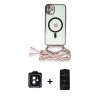 MARSİLYAN™- iPhone 11 Kılıf Eksen Özel Seri - Siyah 6D Antistatik Mat Seramik Hayalet Nano Ekran Koruyucu + PVD Metal Kamera Lens - SH