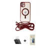 MARSİLYAN™- iPhone 11 Kılıf Eksen Özel Seri - Siyah 6D Mat Seramik Hayalet Nano Ekran Koruyucu + Kamera Lens Koruma Cam - SF