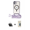 MARSİLYAN™- iPhone 11 Kılıf Eksen Özel Seri - Siyah 6D Mat Seramik Hayalet Nano Ekran Koruyucu + Kamera Lens Koruma Cam - SF