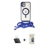 MARSİLYAN™- iPhone 11 Kılıf Eksen Özel Seri - Siyah 6D Mat Seramik Hayalet Nano Ekran Koruyucu + Kamera Lens Koruma Cam - SF