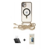 MARSİLYAN™- iPhone 11 Kılıf Eksen Özel Seri - Siyah 6D Mat Seramik Hayalet Nano Ekran Koruyucu + Kamera Lens Koruma Cam - SF