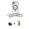 MARSİLYAN™- iPhone 11 Kılıf Eksen Özel Seri - Siyah 6D Mat Seramik Hayalet Nano Ekran Koruyucu + Kamera Lens Koruma Cam - SF
