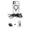 MARSİLYAN™- iPhone 11 Kılıf Eksen Özel Seri - Siyah 6D Mat Seramik Hayalet Nano Ekran Koruyucu + Kamera Lens Koruma Cam - SF